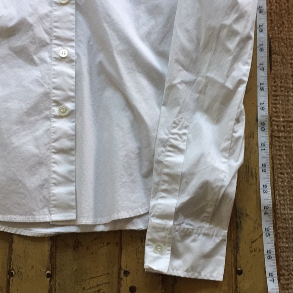 THEORY WHITE FITTED BUTTON DOWN SHIRT CAREER TOP S - Picture 12 of 15